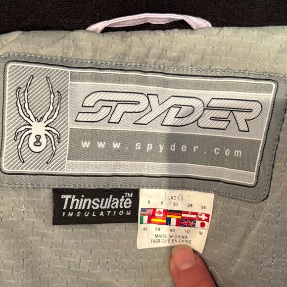 SPYDER - fitted ski jacket - soft lilac with black and white accents - size 8 - Picture 6 of 9